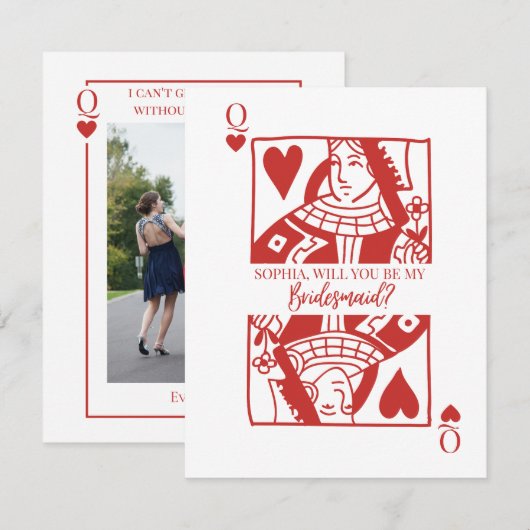 Spelen Kaart Las Vegas bruidsmeisje voorstel Kaart Notitiekaartje (Voorkant / Achterkant)