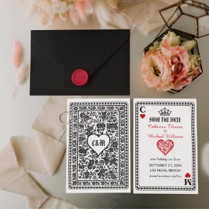 Spelen Kaart Las Vegas Casino Bruiloft Monogram