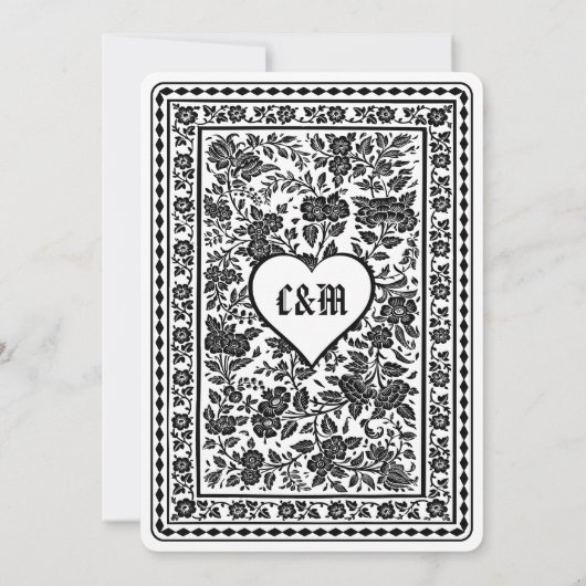 Spelen Kaart Las Vegas Casino Bruiloft Monogram (Achterkant)