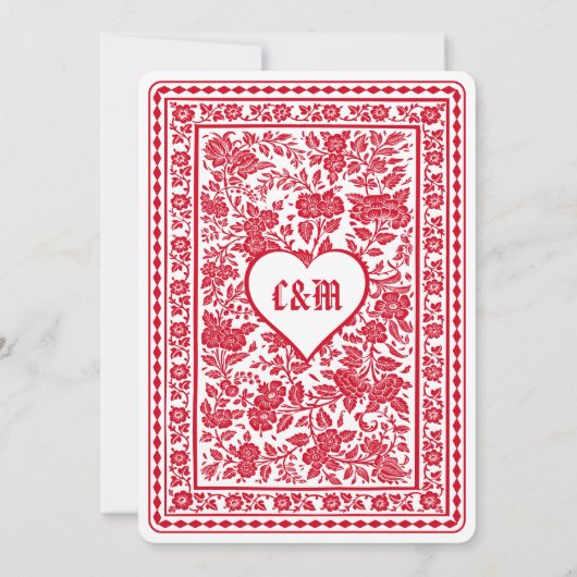 Spelen Kaart Las Vegas Casino Bruiloft Monogram (Achterkant)