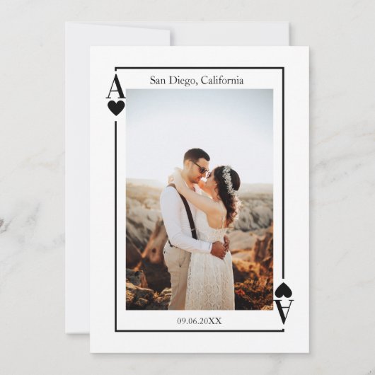 Spelen Kaart Las Vegas Save the Date Bruiloft (Achterkant)