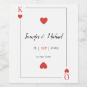 Spelen Kaart Las Vegas Wedding Welkomstbord Wijn Etiket (Enkel label)