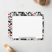 Spelen Kaart Pattern Casino Thema Notitiekaarten Notitiekaartje (Voorkant / Achterkant in situ)