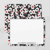 Spelen Kaart Pattern Casino Thema Notitiekaarten Notitiekaartje (Voorkant / Achterkant)