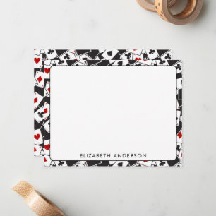 Spelen Kaart Pattern Casino Thema Notitiekaarten Notitiekaartje