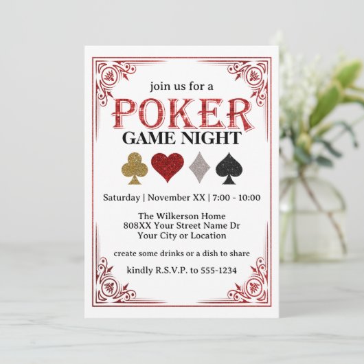 Spelen Kaart Spel Nacht Poker Party (Staand voorkant)