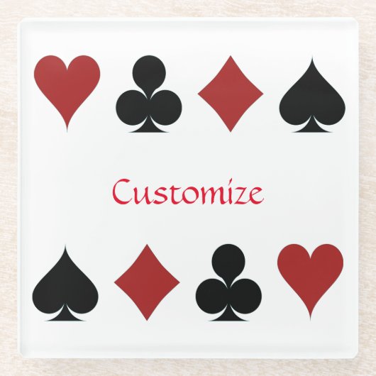 Spelen Kaart Suits Thunder_Cove Glazen Onderzetter (Voorkant)