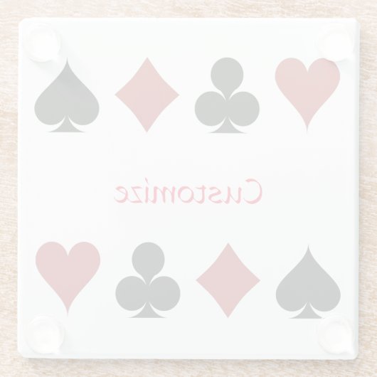 Spelen Kaart Suits Thunder_Cove Glazen Onderzetter (Achterkant)