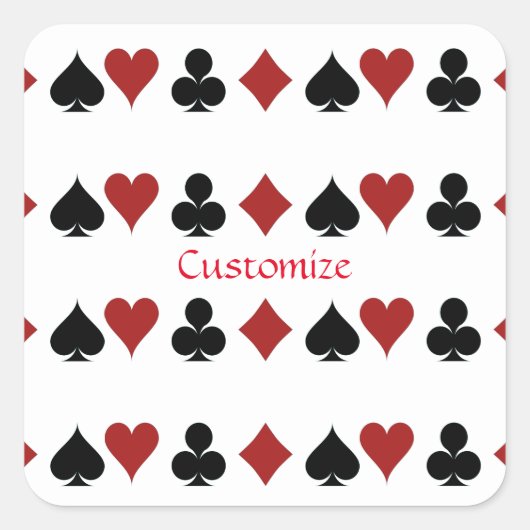 Spelen Kaart Suits Thunder_Cove Vierkante Sticker (Voorkant)