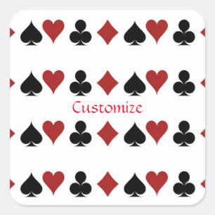 Spelen Kaart Suits Thunder_Cove Vierkante Sticker