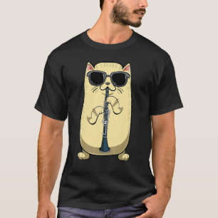 Spelen Klarinet Kat Instrument Muziek Speler Hobby T-shirt