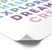 Spelen, leren, inspireren, helpen, verkennen, drom poster (Hoek)