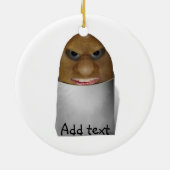 Spelen met aardappelen - de aardappelneus keramisch ornament (Achterkant)