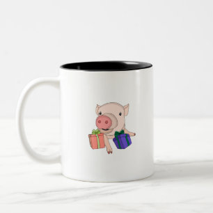 Spelen met cadeaudozen tweekleurige koffiemok
