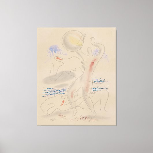 Spelen met een Bal Canvas Afdruk (Voorkant)