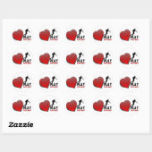 Spelen met hart basketbal ronde sticker (Vel)