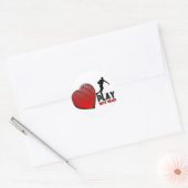 Spelen met hart basketbal ronde sticker (Envelop)