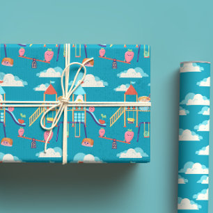 Spelen met voedsel Schattigee Cartoons Bright Colo Inpakpapier Vel