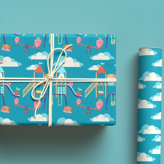 Spelen met voedsel Schattigee Cartoons Bright Colo Inpakpapier Vel