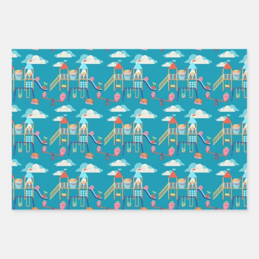 Spelen met voedsel Schattigee Cartoons Bright Colo Inpakpapier Vel (Voorkant)