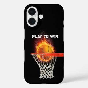 SPELEN NAAR WIN Basketball Sport Gifts iPhone 16 Hoesje