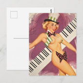 SPELEN OP GIRL-BRIEFKAART BRIEFKAART (Voorkant / Achterkant)