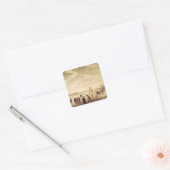 Spelen op het ijs vierkante sticker (Envelop)