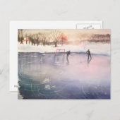 Spelen op ijs briefkaart (Voorkant / Achterkant)