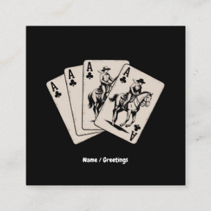 Spelen Poker-Kaart Westerne Country Girl Trendy Vierkante Visitekaartje