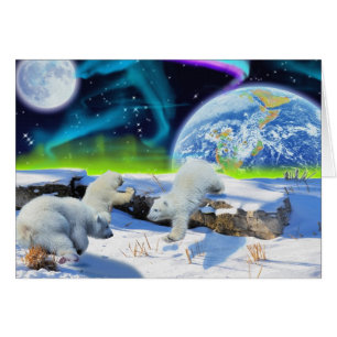 Spelen Polar Beer Cubs & Aurora Art Kaart