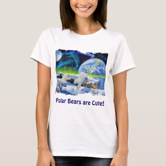 Spelen Polar Beer Cubs Schattige Wildlife Art Shir T-shirt (Voorkant)