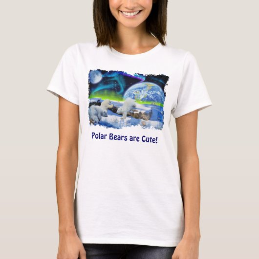 Spelen Polar Beer Cubs Schattige Wildlife Art Shir T-shirt (Voorkant)