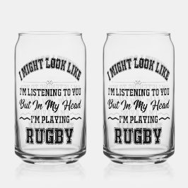 Spelen Rugby Gedrukt 16oz Kan Bril Blikvorm Glas