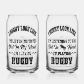 Spelen Rugby Gedrukt 16oz Kan Bril Blikvorm Glas (Achterkant)