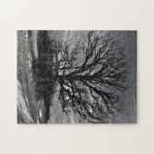 Spelen, speelgoed, zwart-wit De oude boom Legpuzzel (Horizontaal)