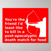 Spelen van Hunger Funny Poster Sign (Voorkant)