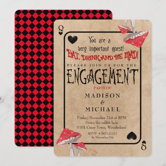 Spelen van Kaart Crazy Mushrooms Engagement Party (Voorkant / Achterkant)