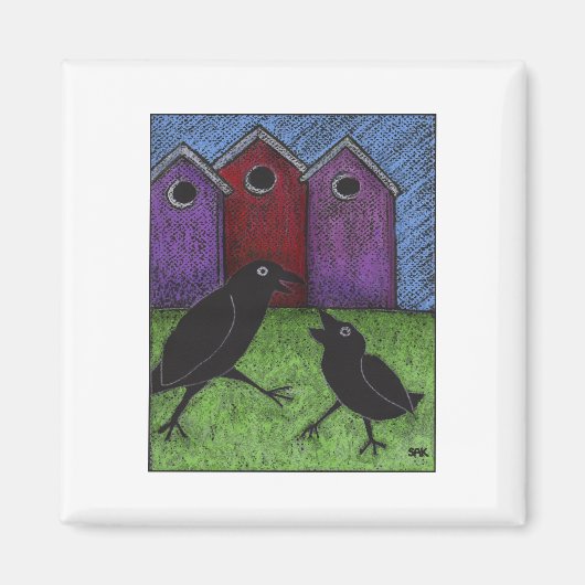 Spelen van zwarte vogels magneet (Voorkant)