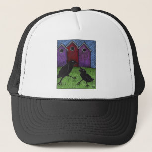 Spelen van zwarte vogels trucker pet