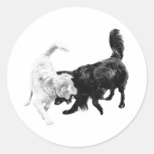 Spelen wacht nooit ronde sticker (Voorkant)