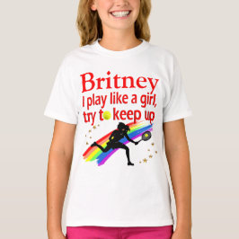 SPELEN ZOALS EEN MEISJE PERSONALIZE TENNIS PLAYER  T-SHIRT