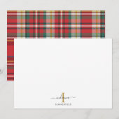 Spelend Monogram Initiaal Naam Holiday Rustisch Ma Notitiekaartje (Voorkant / Achterkant)