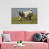 Spelend nabij water canvas afdruk (Insitu (Woonkamer))