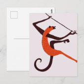 spelende aap briefkaart (Voorkant / Achterkant)