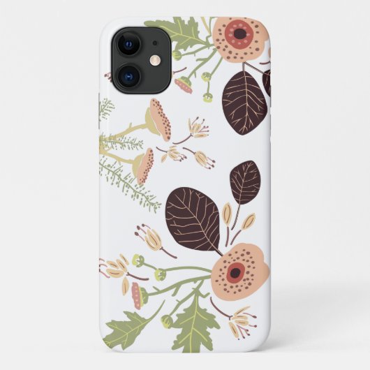 Spelende groene, gespoelde bloemen bladeren Case-Mate iPhone case (Achterkant)
