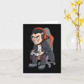 Spelende halloween Vampire Scary Gamer Boys Kinder Kaart (Gele Bloem)