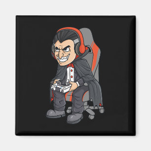 Spelende halloween Vampire Scary Gamer Boys Kinder Magneet