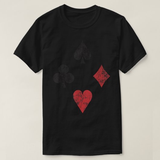 spelende Kaarten, schoppen, harten, Diamon T-shirt (Design voorkant)