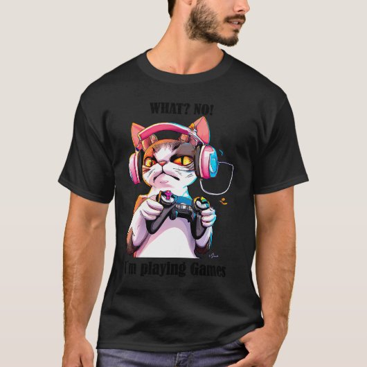 Spelende Kat T-shirt (Voorkant)