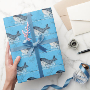 Spelende walvissen cadeaupapier